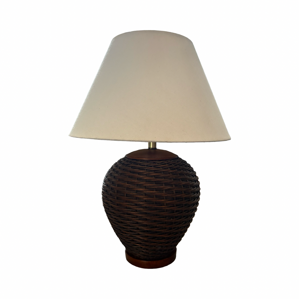 Rare Ralph Lauren Rattan Lamp With Shade