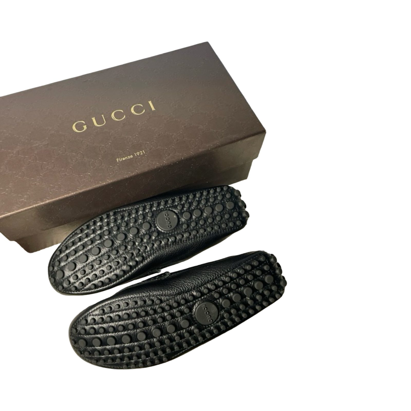 Gucci Navy Blue Soft Leather Horsebit Loafers
