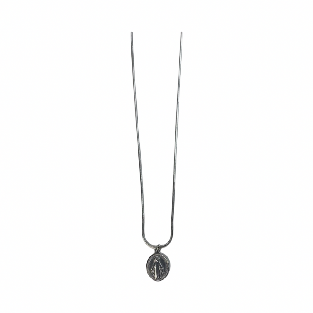 Virgin Mary Silver Pendant Necklace
