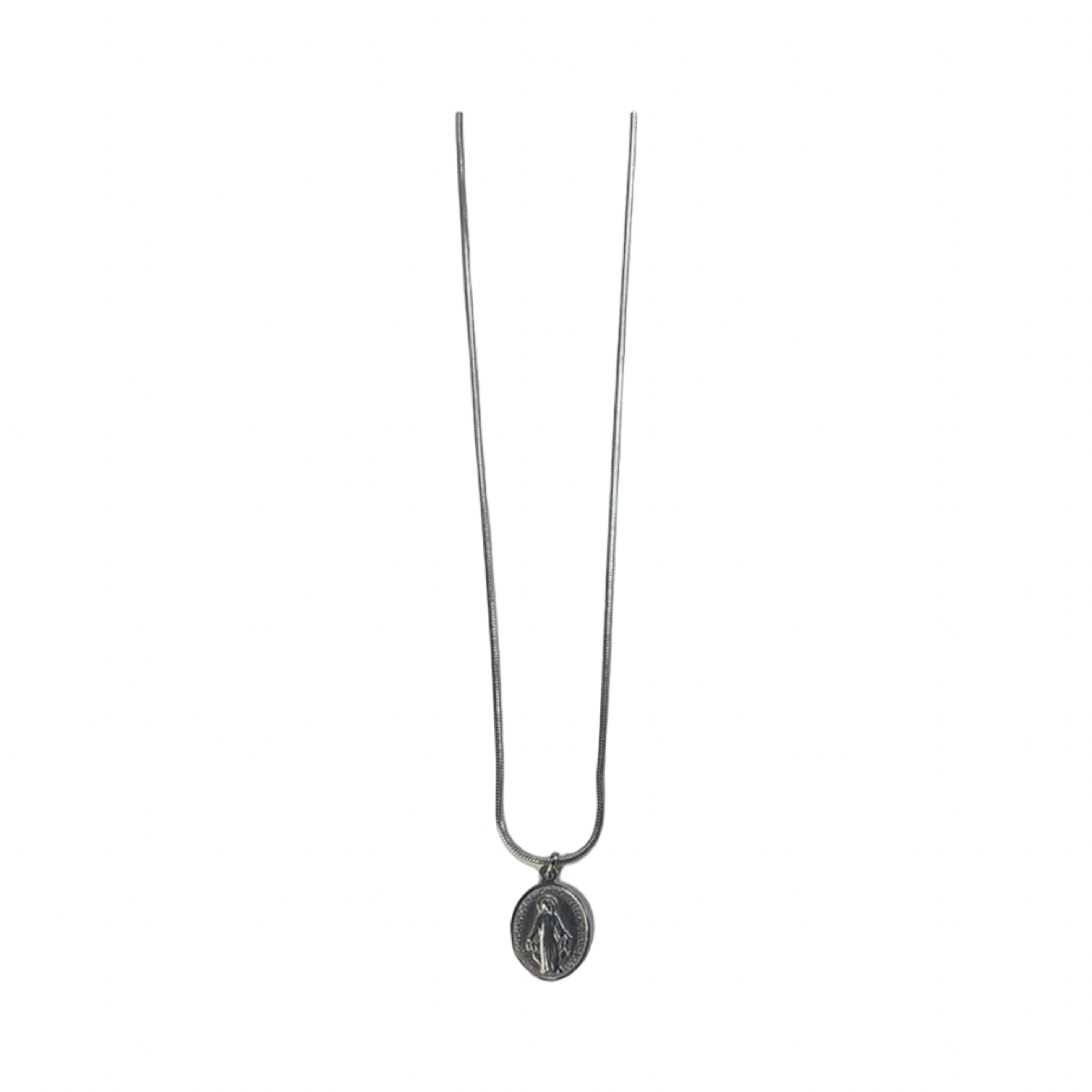 Virgin Mary Silver Pendant Necklace