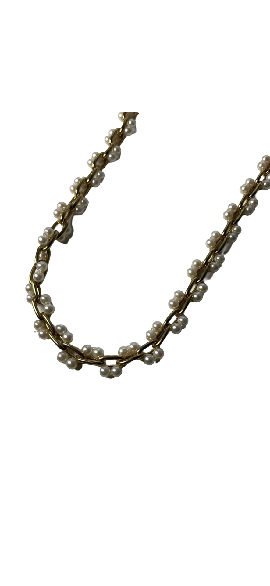 Gold Shell necklace with pearls
