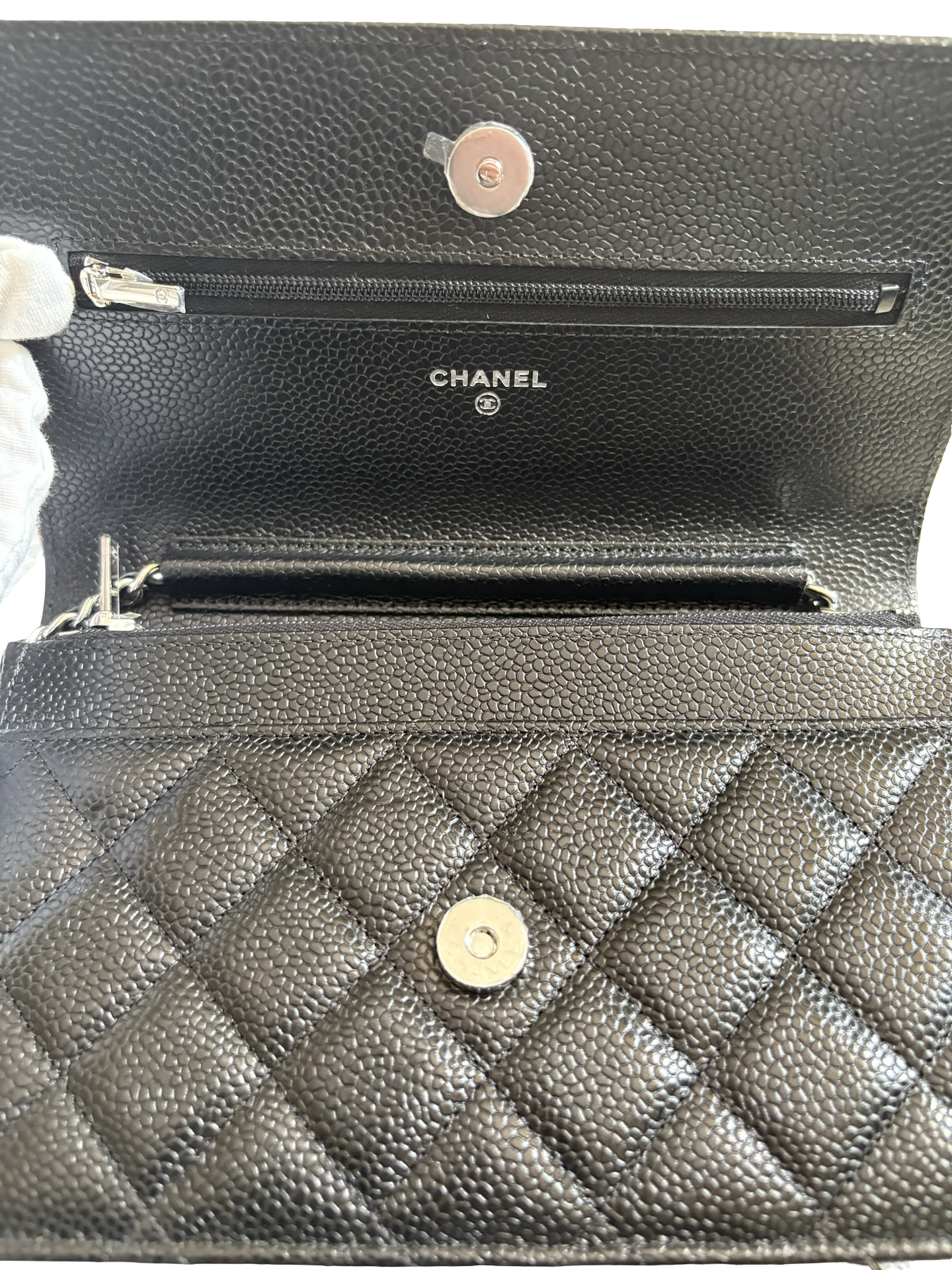 Chanel Black CalfSkin Wallet On Chain