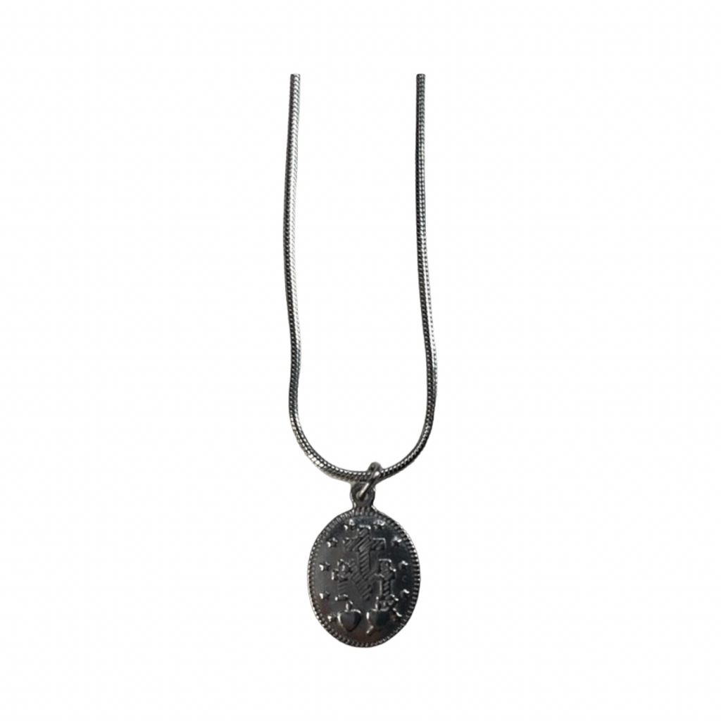 Virgin Mary Silver Pendant Necklace