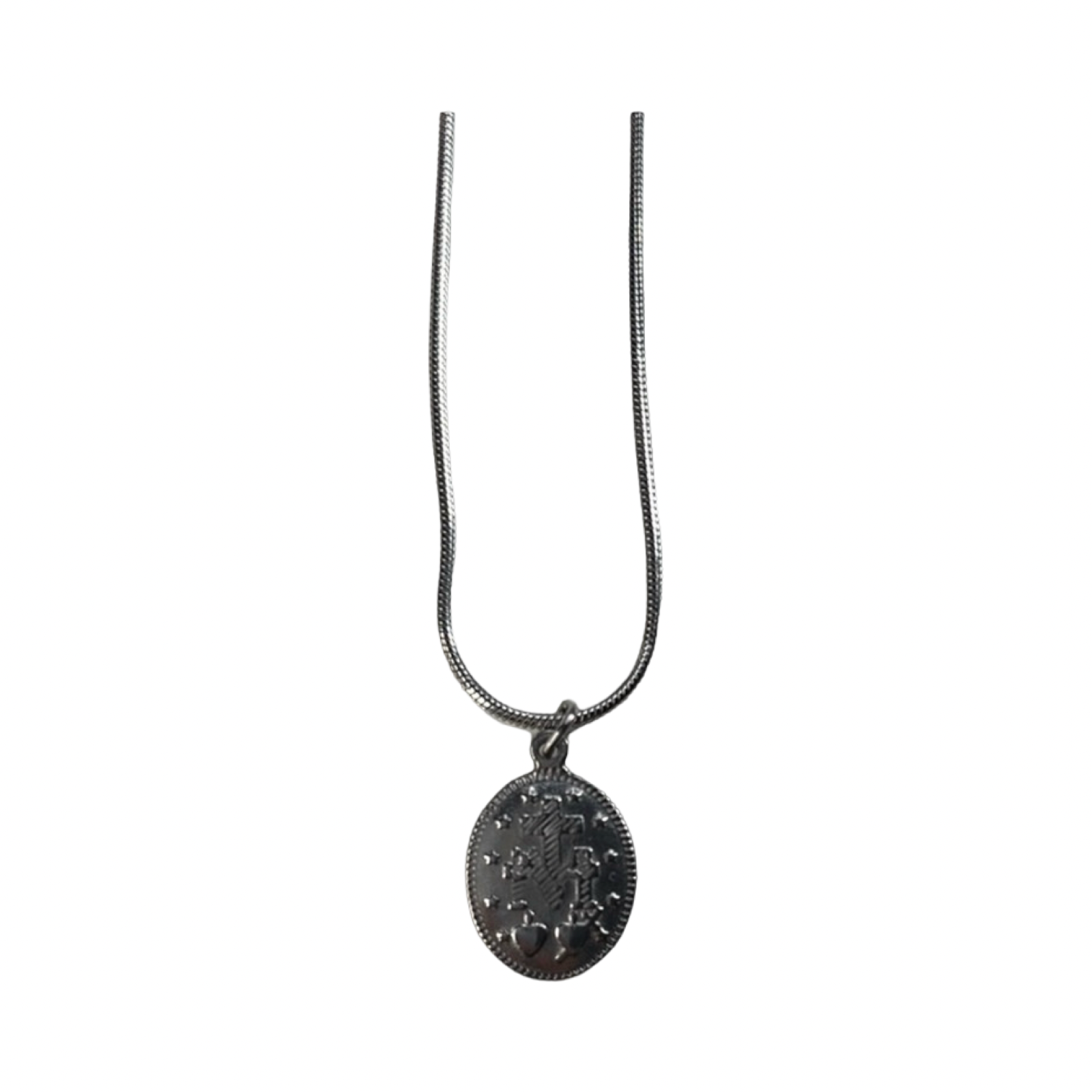 Virgin Mary Silver Pendant Necklace