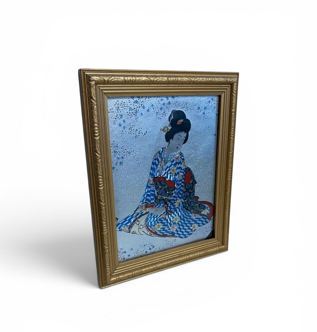 Vintage Foil Art Framed - Geisha