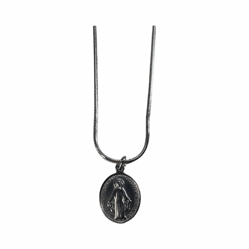 Virgin Mary Silver Pendant Necklace