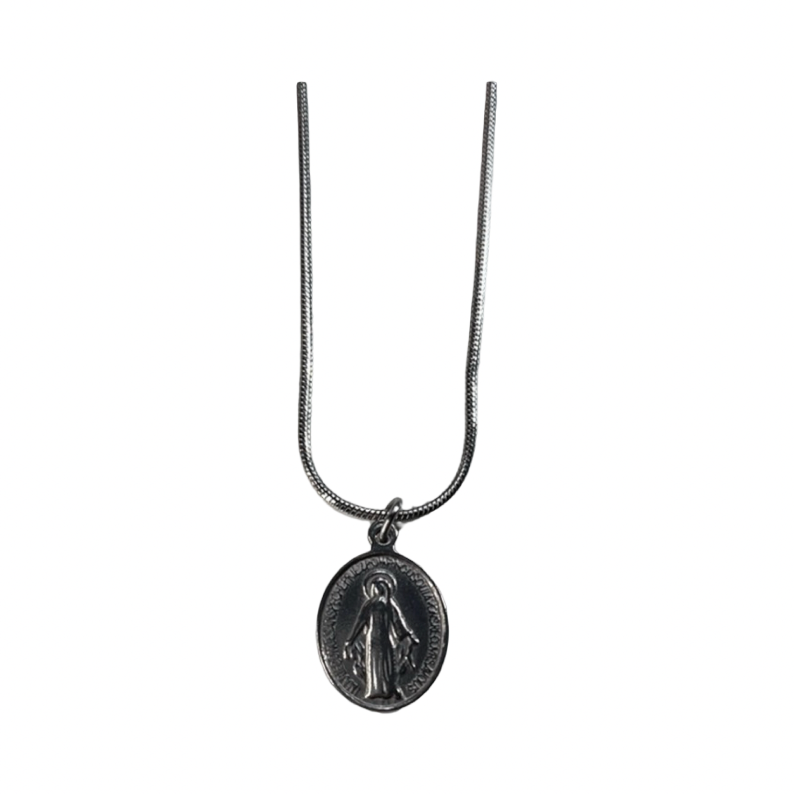 Virgin Mary Silver Pendant Necklace