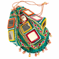 Vintage Hand Embroidered Mirror Beaded Purse Bag
