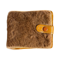 Brown Kangaroo Fur Wallet With Snap Closure