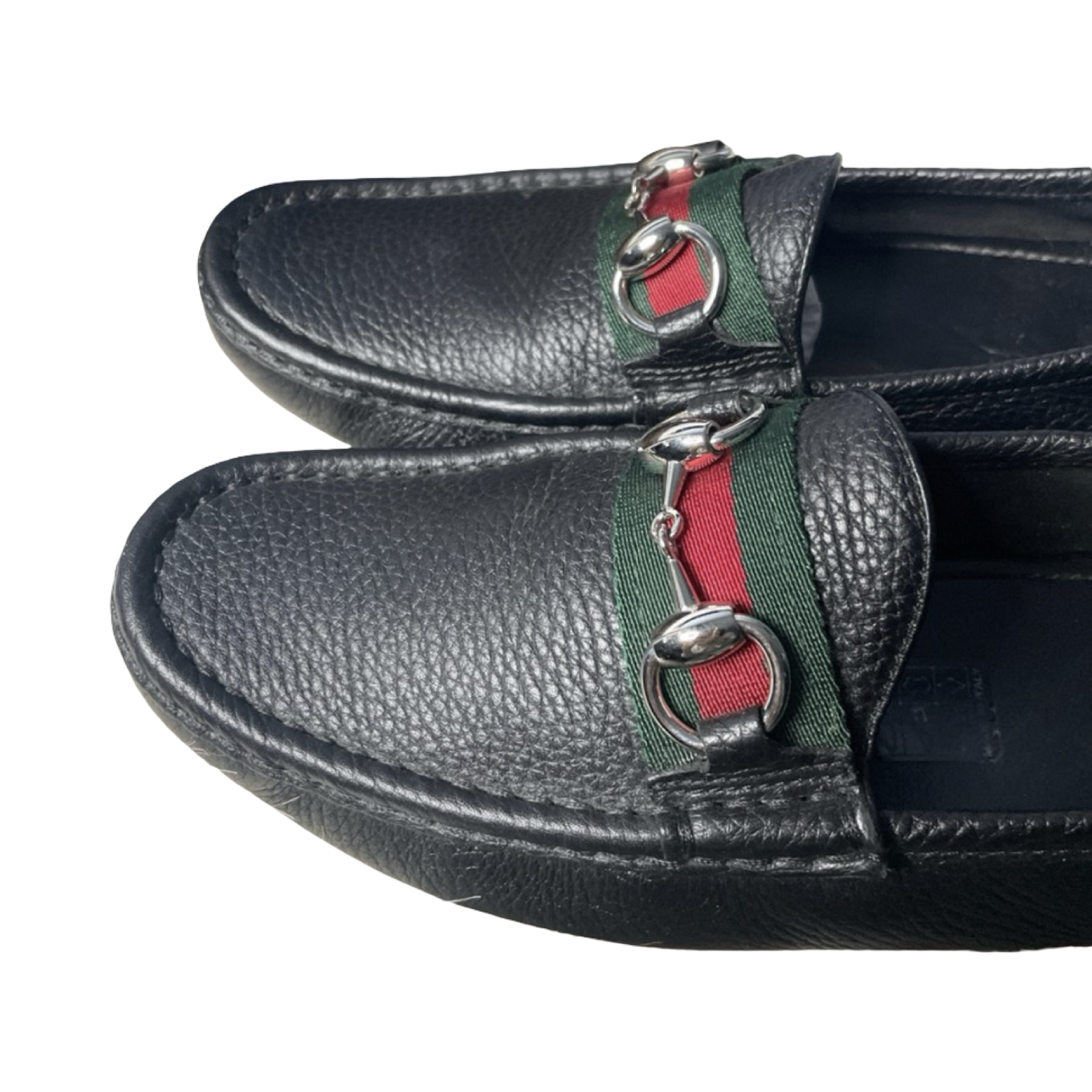 Gucci Navy Blue Soft Leather Horsebit Loafers