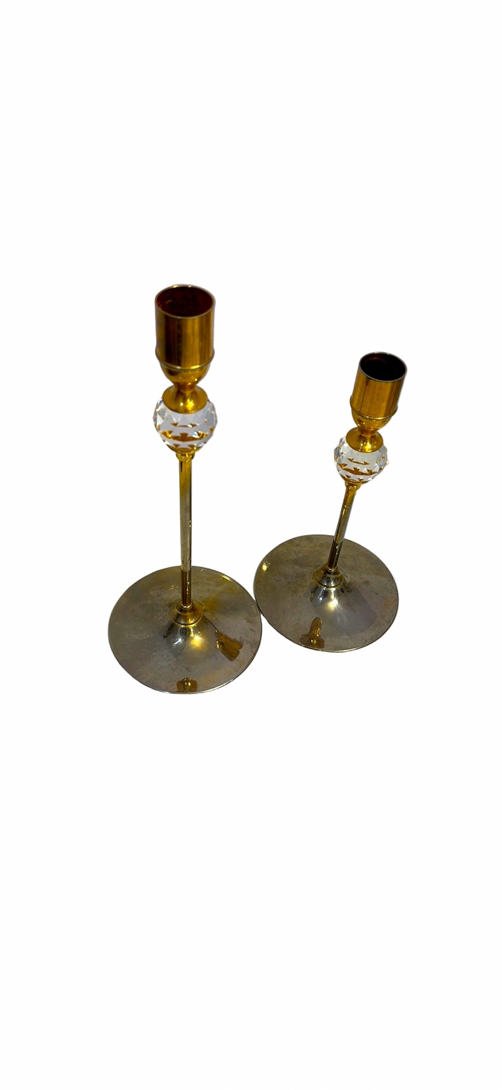 Valerio Albarello 24k Gold Plated crystal candle holders