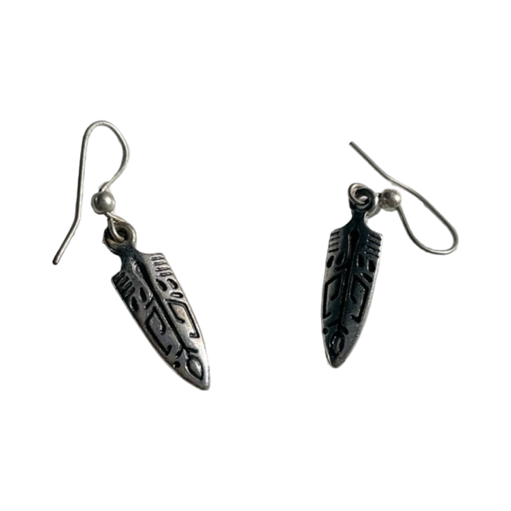 Silver Tribal Dangle Earrings