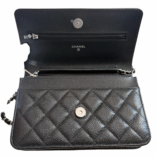 Chanel Black CalfSkin Wallet On Chain
