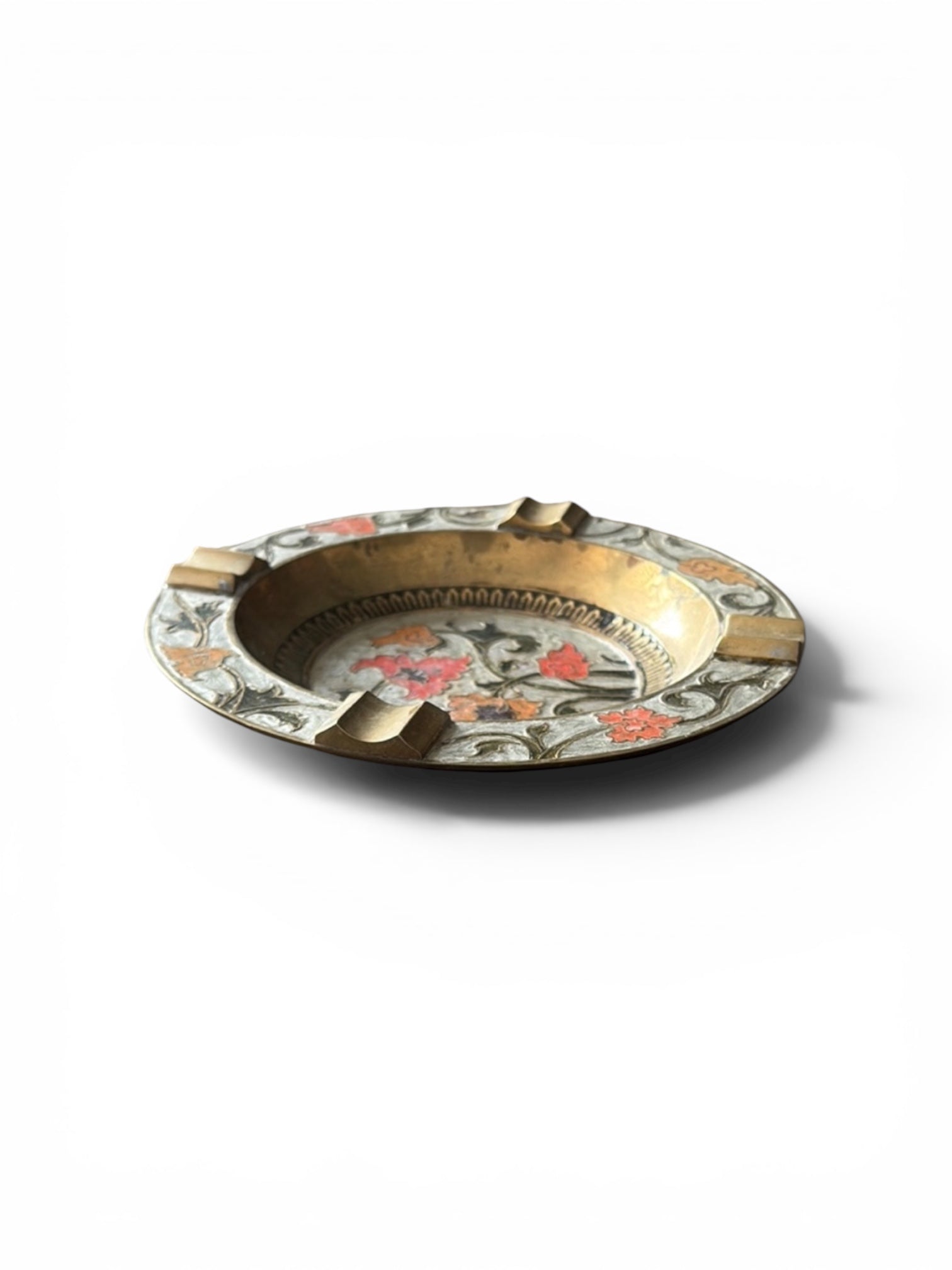 Vintage Brass Flower Ashtray