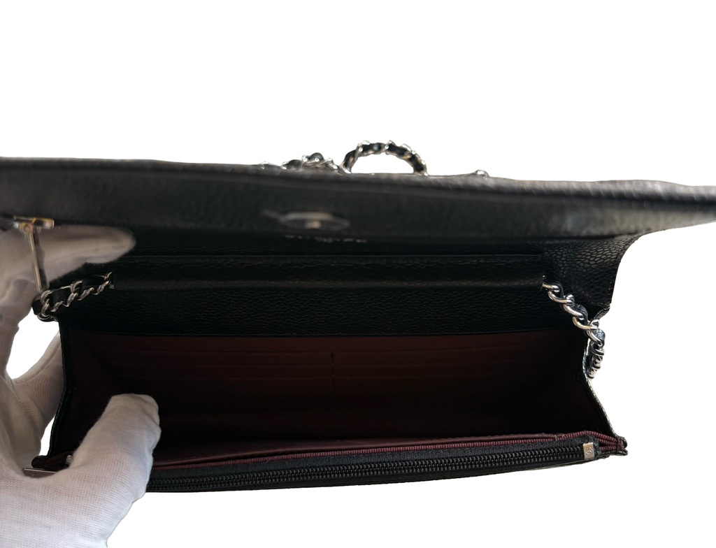 Chanel Black CalfSkin Wallet On Chain