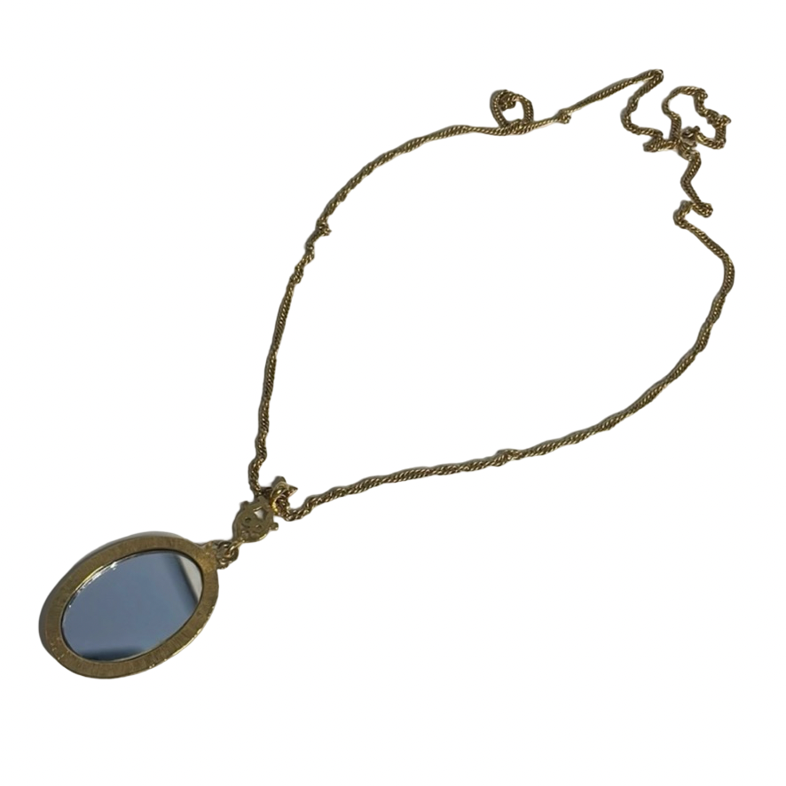 Vintage Gold Necklace with Mirror