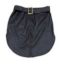 Black Faux Leather Skirt with Gold belt