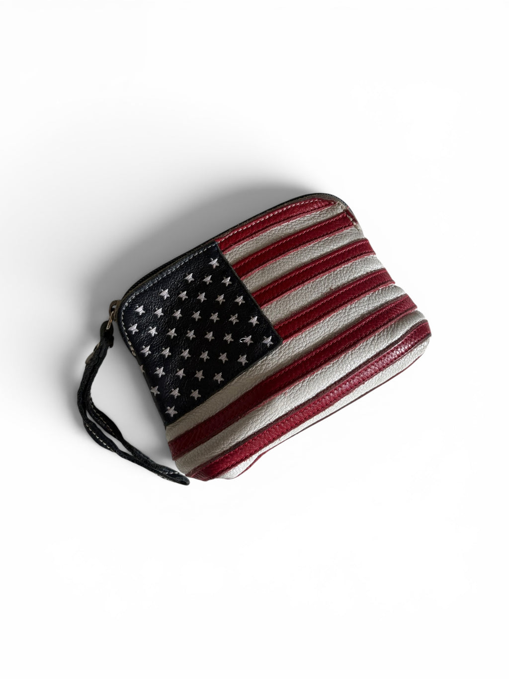 Roots Real Calf Skin American Flag Pouch