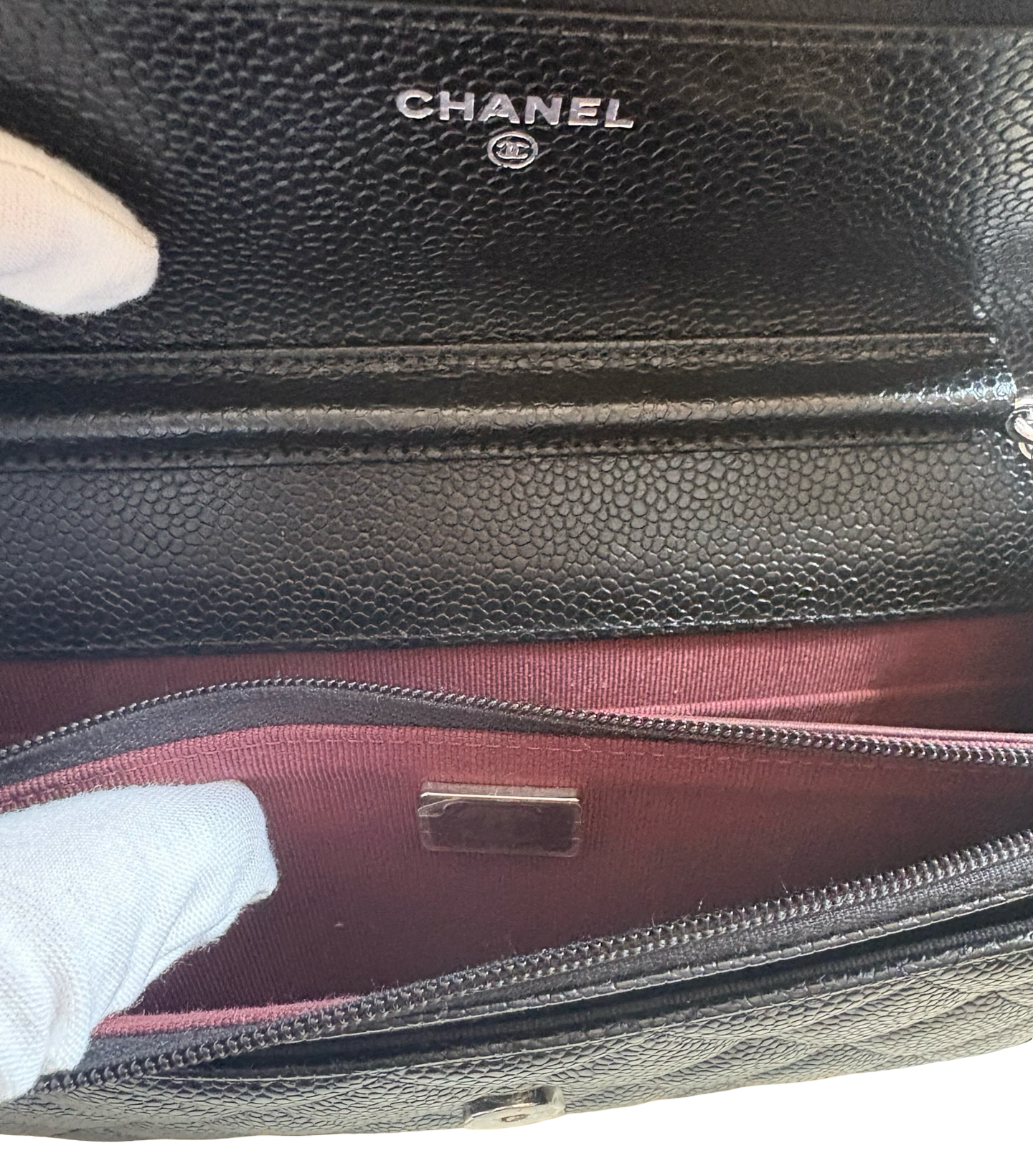 Chanel Black CalfSkin Wallet On Chain
