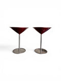 Vintage Red Mental Cocktail Glasses
