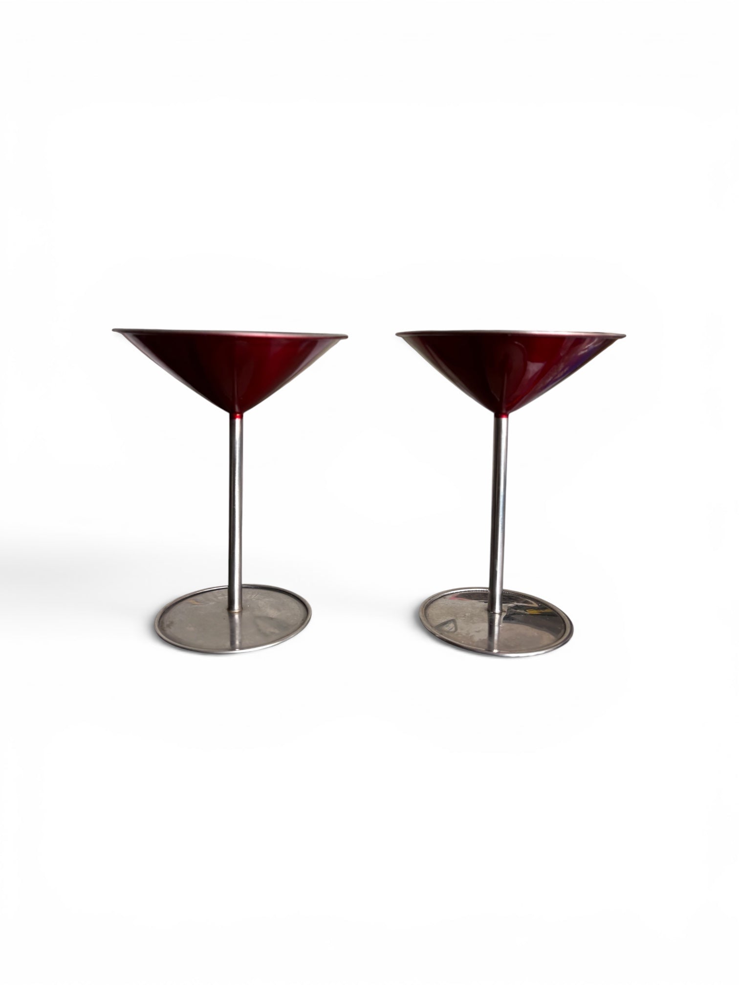 Vintage Red Mental Cocktail Glasses