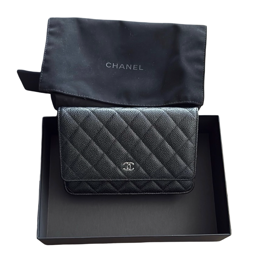 Chanel Black CalfSkin Wallet On Chain