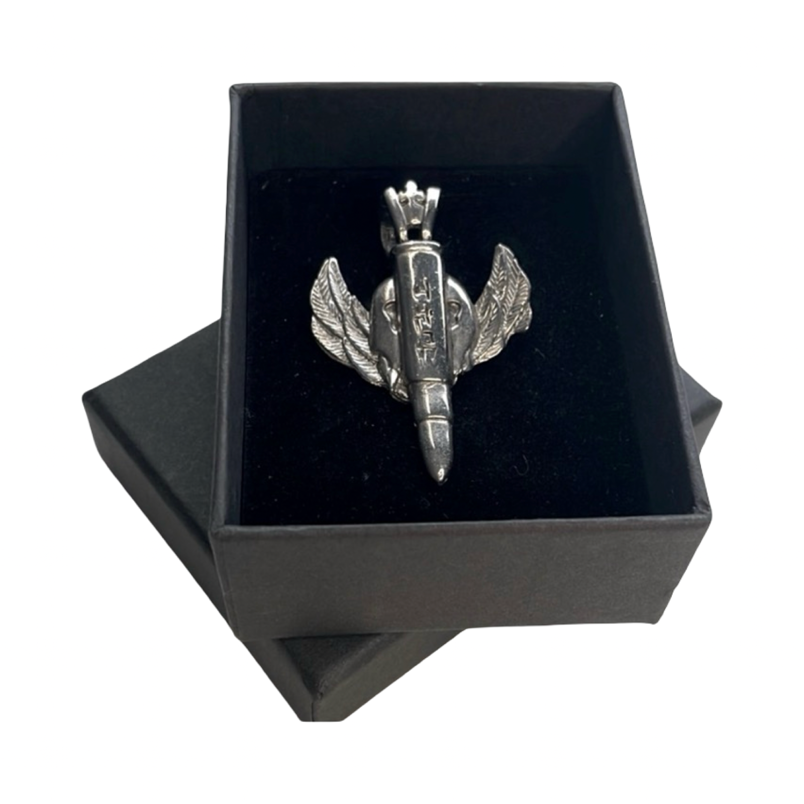 Silver Winged Bullet Pendant
