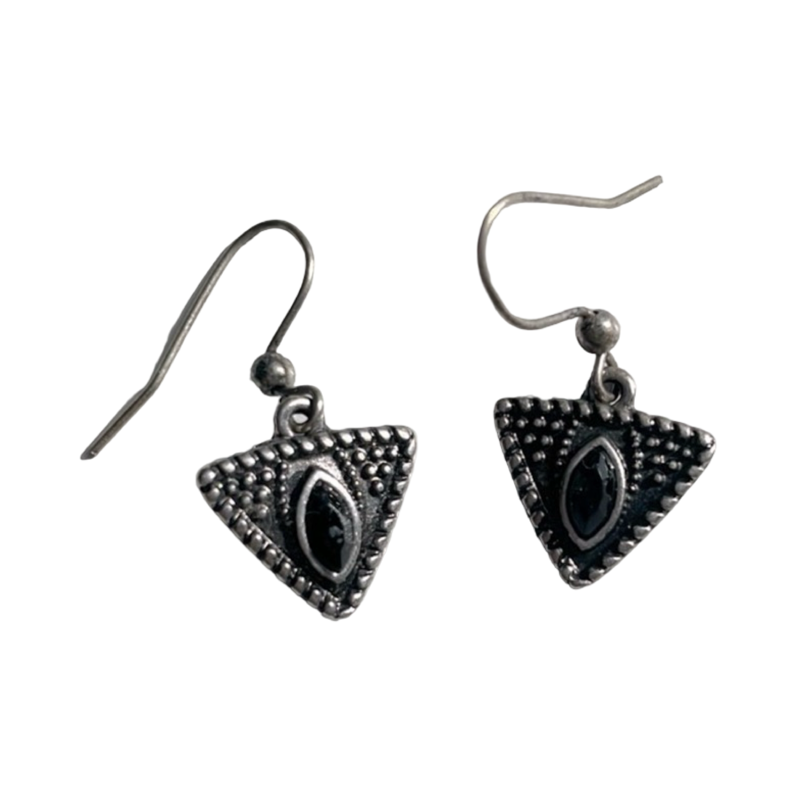 Black Jade Silver Triangle
Earrings