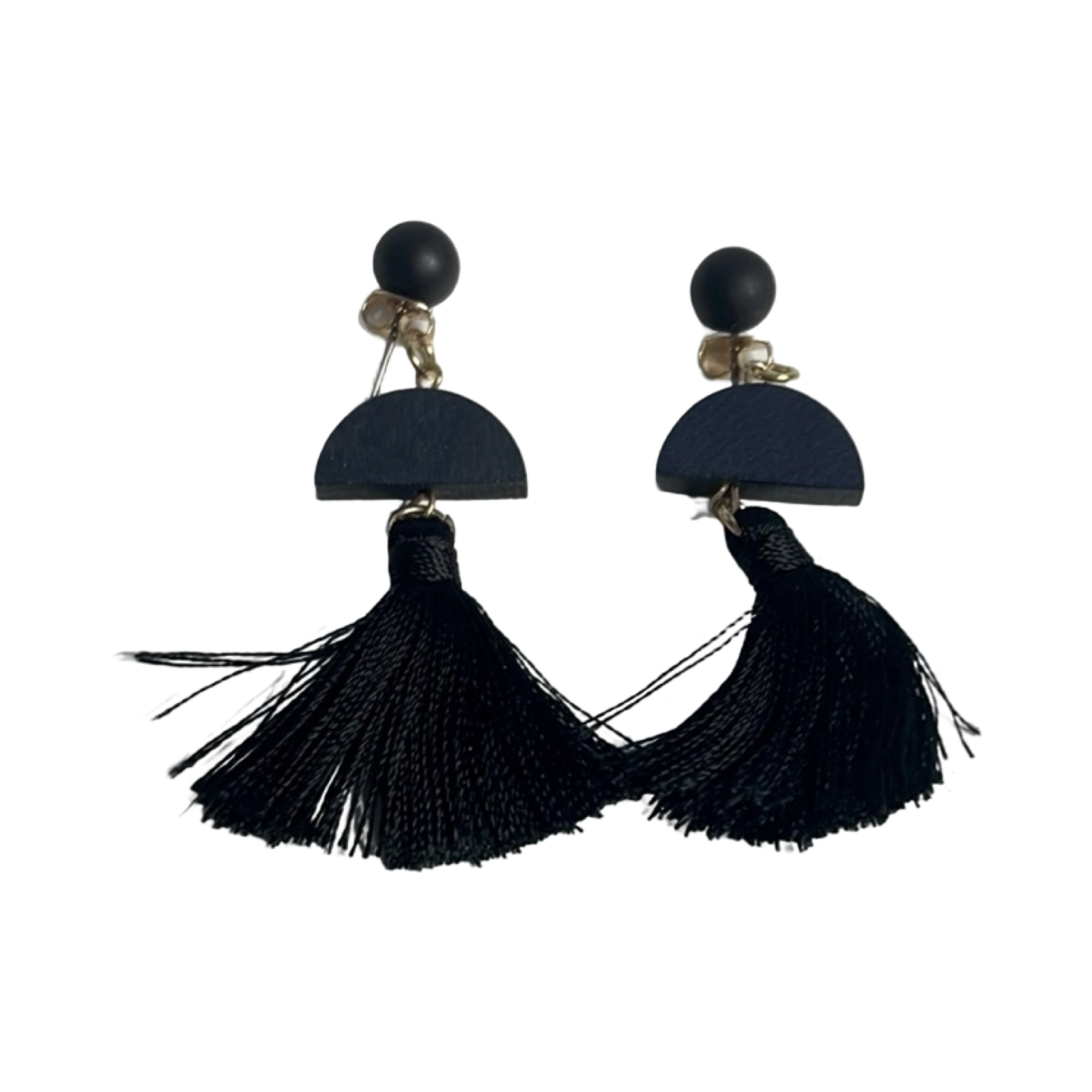 Elegant Black Tassel Earrings