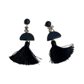 Elegant Black Tassel Earrings
