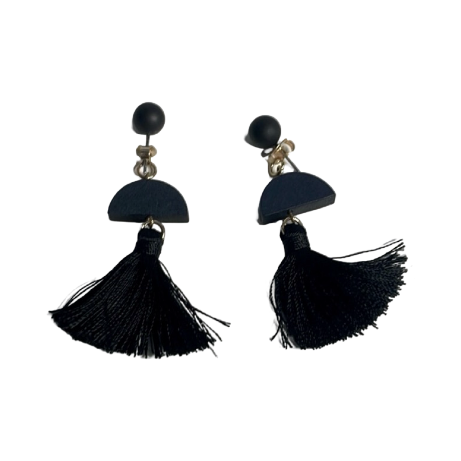 Elegant Black Tassel Earrings