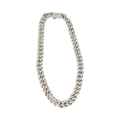 14mm Lab Diamond Silver Cuban Chain