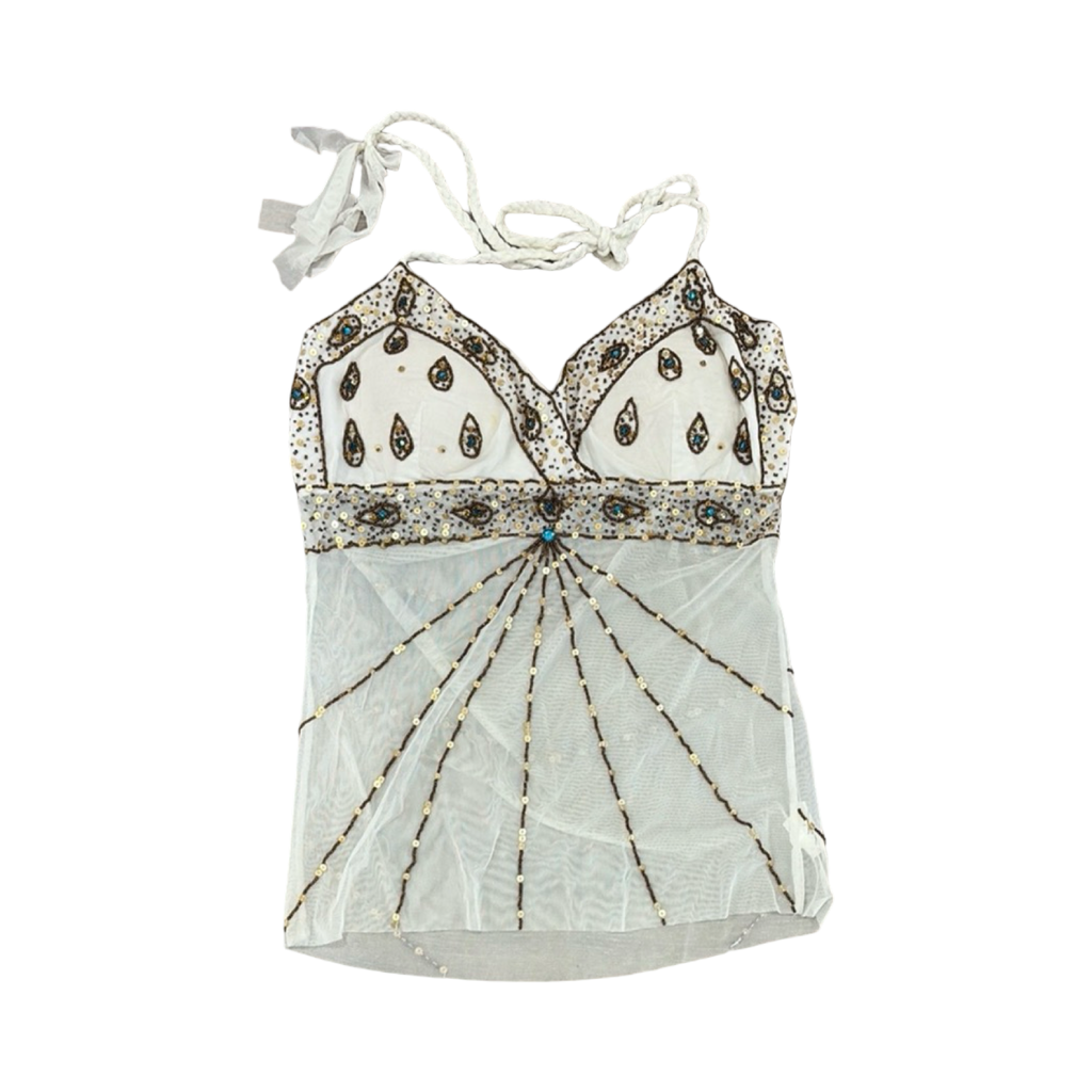 Bohemian Cream and Brown
Halter Top