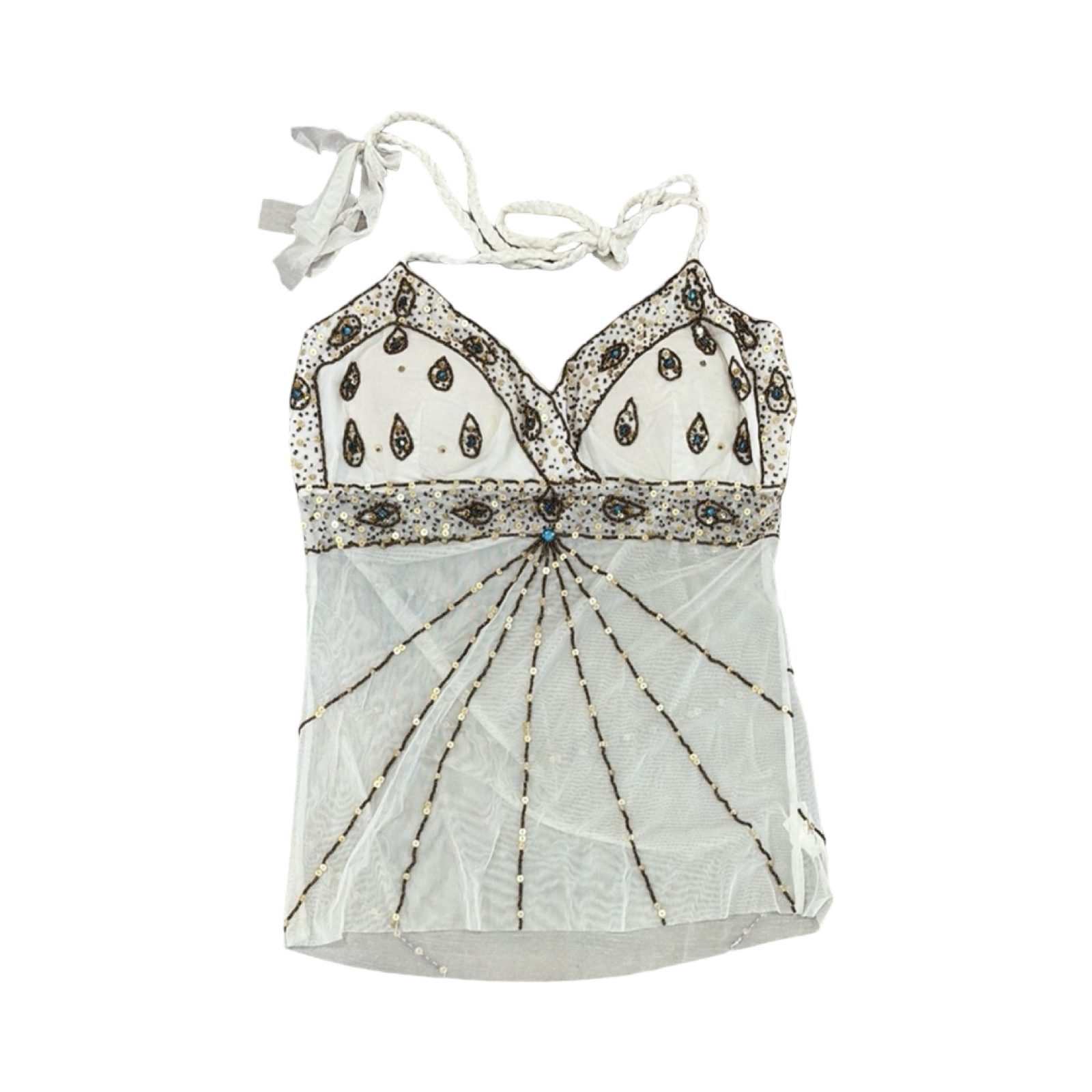 Bohemian Cream and Brown
Halter Top
