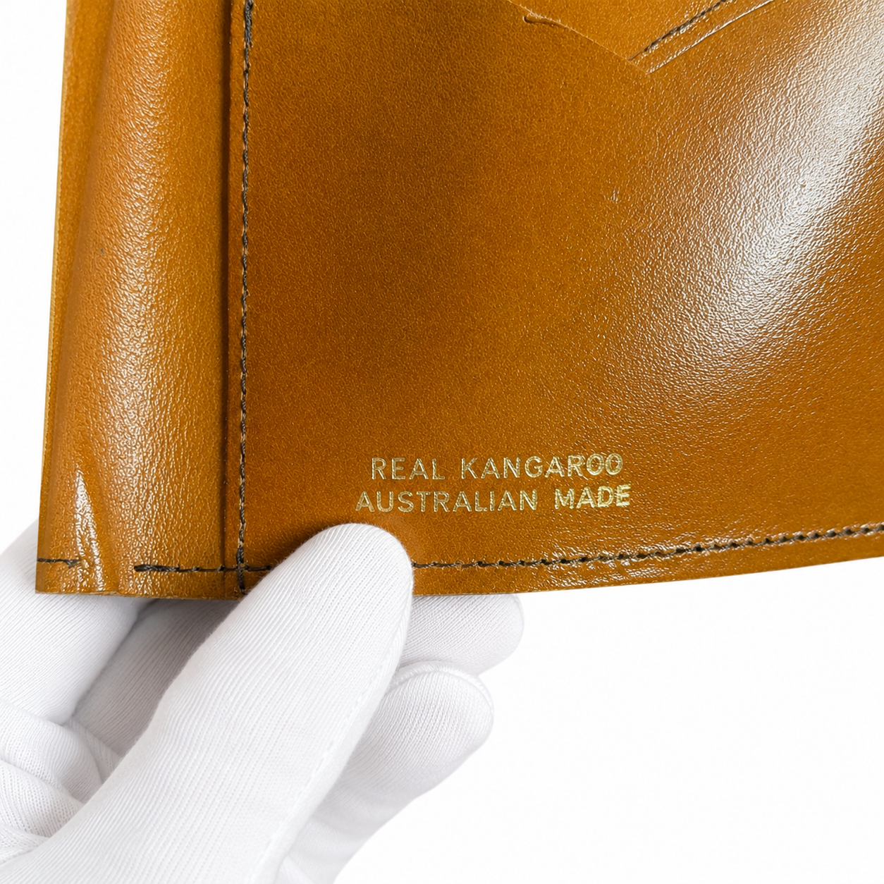 Brown Kangaroo Fur Wallet With Snap Closure